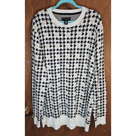 Shaquille O'Neal XLG Big & Tall XXL Crew Pullover 2XL Sweater Houndstooth *EUC* - Picture 1 of 16